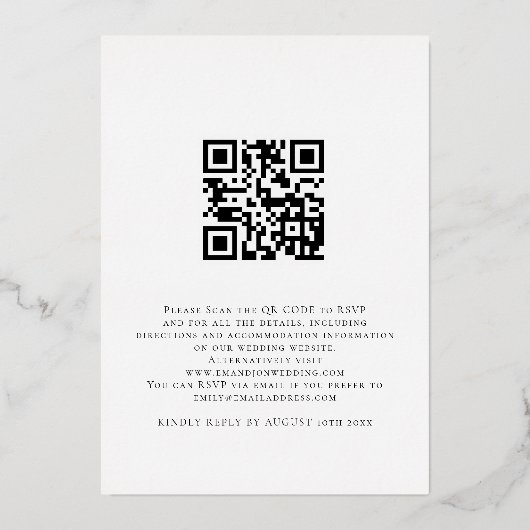 Invitation En Aluminium Nous faisons un script de code QR de superposition (Verso)