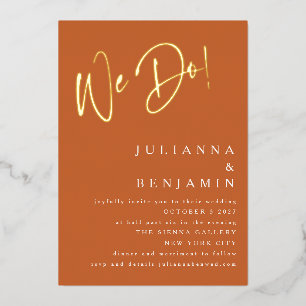 Invitation En Aluminium Nous faisons un site de mariage élégant Orange brû