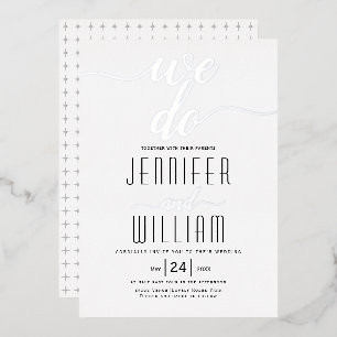 Invitation En Aluminium "Nous nous marions" calligraphie élégante de scrip