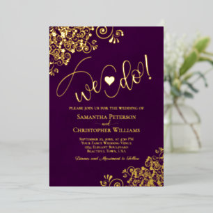 Invitation En Aluminium Nous nous marions ! Élégant mariage moderne prune
