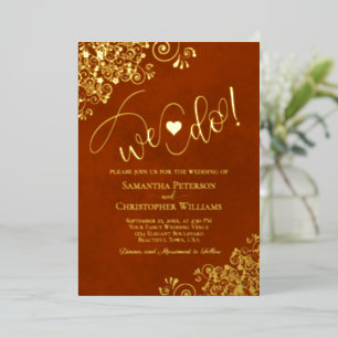 Invitation En Aluminium Nous nous marions ! Joli mariage moderne rouille o