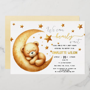 Invitation En Aluminium Nous pouvons à peine attendre Mignon ours Bébé Bab