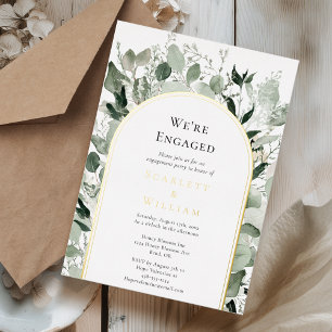 Invitation En Aluminium Nous sommes engagés simple Eucalyptus Or Sage FOIL