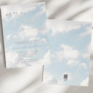Invitation En Aluminium Nous Sommes Sur Le Baby shower Nuage Neuf Nuages B