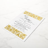 Invitation En Aluminium Nouveau Calligraphie Formelle Élégant Or Classique (Rotation)