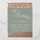 Invitation En Aluminium Nouveau Calligraphie Formelle Élégant Sage Classiq (Recto)