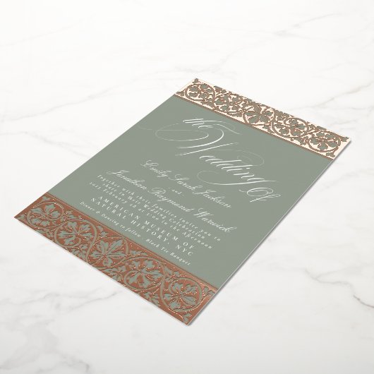 Invitation En Aluminium Nouveau Calligraphie Formelle Élégant Sage Classiq (Rotation)