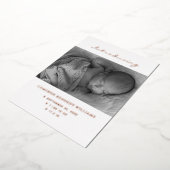 Invitation En Aluminium Nouveau-né Mignon Simple Photo Personnalisée Bienv (Rotation)