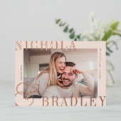 Invitation En Aluminium Nouvelles Joyeuses | Photo Enregistrer la date (Debout devant)