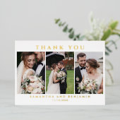 Invitation En Aluminium Nouvelles mariées Mariage Photo Collage Merci (Debout devant)