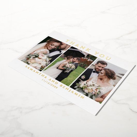 Invitation En Aluminium Nouvelles mariées Mariage Photo Collage Merci (Rotation)