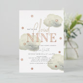 Invitation En Aluminium Nuage 9 nuages d'or Aquarelle Baby shower (Debout devant)