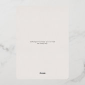 Invitation En Aluminium Nuages Baby shower gris bleu Merci plat (Verso)