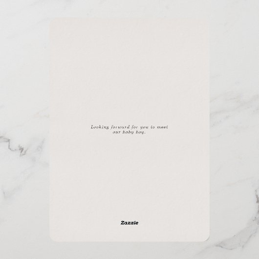 Invitation En Aluminium Nuages Baby shower gris bleu Merci plat (Verso)