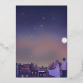 Invitation En Aluminium Nuit Or Sauvegarder la Date (Verso)