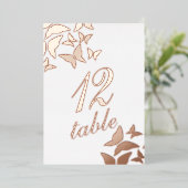Invitation En Aluminium Numéro de la table Papillon Gold Pressé (Debout devant)
