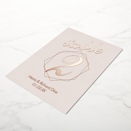 Invitation En Aluminium Numéro de tableau de bordures géométriques empilée (Rotation)