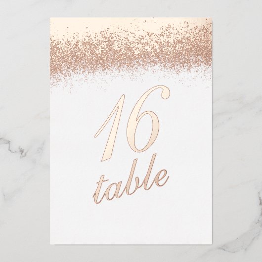 Invitation En Aluminium Numéro de tableau Gold Pressed Parties scintillant (Recto)