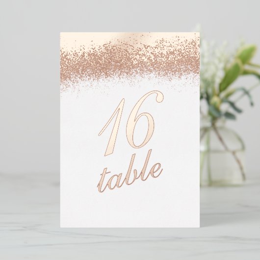 Invitation En Aluminium Numéro de tableau Gold Pressed Parties scintillant (Debout devant)