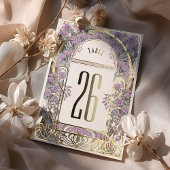 Invitation En Aluminium Numéros de tableau Art nouveau Gold Foil