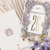 Invitation En Aluminium Numéros de tableau Art nouveau Gold Foil