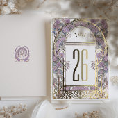 Invitation En Aluminium Numéros de tableau Art nouveau Gold Foil