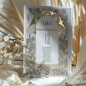 Invitation En Aluminium Numéros de tableau Bougainvillea Mariage d'or