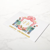 Invitation En Aluminium Nutcracker Gold Foil Monogramme Photo (Rotation)