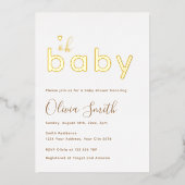Invitation En Aluminium Oh Baby Gold Baby shower (Recto)