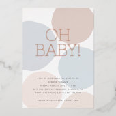 Invitation En Aluminium OH BÉBÉ ! Polka Dot Bébé moderne neutre genre (Recto)