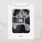 Invitation En Aluminium Oh garçon Blue Bunting drapeaux Baby shower photo (Verso)