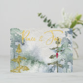 Invitation En Aluminium Oiseau de Noël (Debout devant)