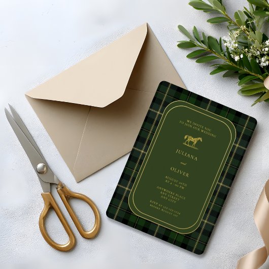 Invitation En Aluminium Old money, equestrian horse wedding 