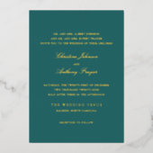 Invitation En Aluminium Old Money Teal Classic Wedding (Recto)