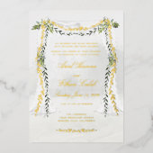 Invitation En Aluminium Olive Branch Chuppah Forest Mariage Gold (Recto)