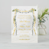 Invitation En Aluminium Olive Branch Chuppah Forest Mariage Gold (Debout devant)