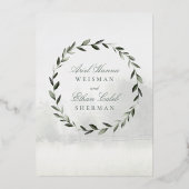 Invitation En Aluminium Olive Branch Chuppah Forest Mariage Gold (Verso)