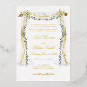 Invitation En Aluminium Olive Branch Chuppah Mariage Gold (Recto)