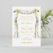 Invitation En Aluminium Olive Branch Chuppah Mariage Gold (Debout devant)