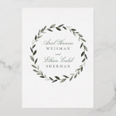 Invitation En Aluminium Olive Branch Chuppah Mariage Gold (Verso)
