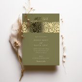 Invitation En Aluminium Olive Green Gold Mariage islamique
