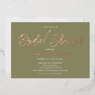 Invitation En Aluminium Olive Minimalist Script Mariage Rose Gold
