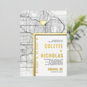 Invitation En Aluminium Omaha Love Locator | Ville Mariage à thème (Debout devant)
