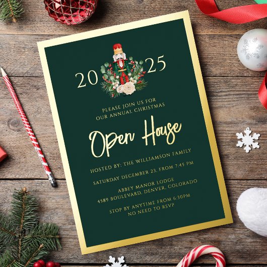 Invitation En Aluminium Open House Nutcracker Script Noël