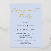 Invitation En Aluminium Opulent Blue Engagement Party (Recto)