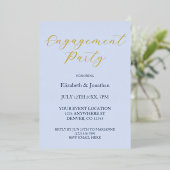 Invitation En Aluminium Opulent Blue Engagement Party (Debout devant)