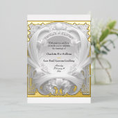 Invitation En Aluminium Opulent Gold Motif Atelier, Mariage (Debout devant)
