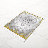 Invitation En Aluminium Opulent Gold Motif Atelier, Mariage (Rotation)