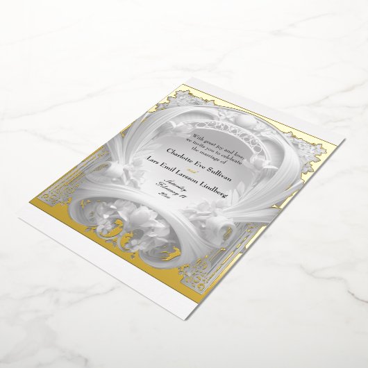 Invitation En Aluminium Opulent Gold Motif Atelier, Mariage (Rotation)