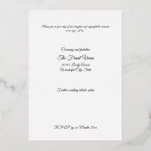 Invitation En Aluminium Opulent Motif Atelier, Noir et Or, (Verso)